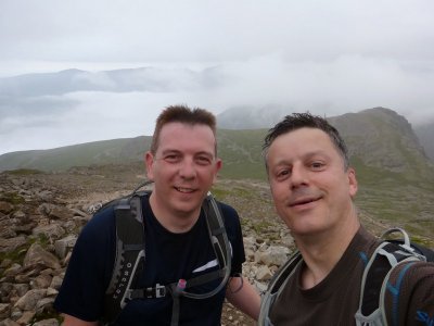 Scafell Peak Ascent - Brian and I - selfie!