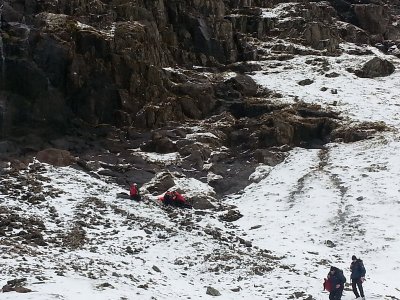 Photos of an actual rescue, man fell 30ft off snow covered edge