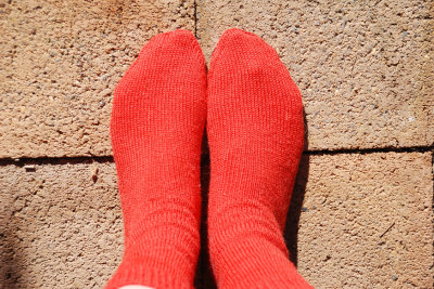 I knitted my first pair of socks.