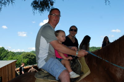 Beach family on their horses