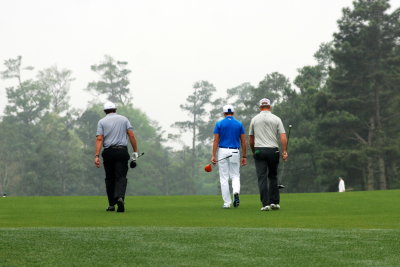 Mickelson, Fowler, and Hoffman walking oup #15