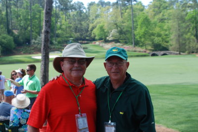 Steve and Mike in front of Hole 12 Amen Corner