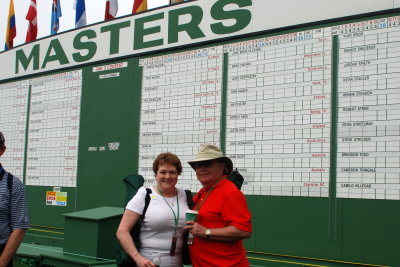 Steve and Victoria at the Masters board