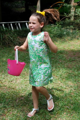 Addy (5) finding eggs