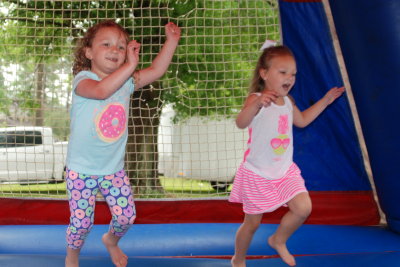 Bella and Lana jumping