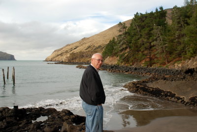 This is our beach in Diamond Harbour where we stayed while in New Zealand