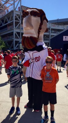Brooks and Carter with Abe at the Nationals game