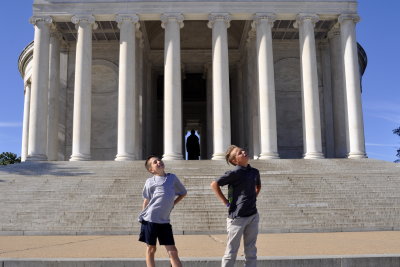 Jefferson Memorial and the boys
