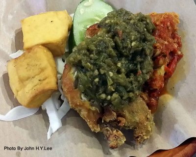 Smashed Fried Chicken With Green And Red Chilli Sauces.jpg