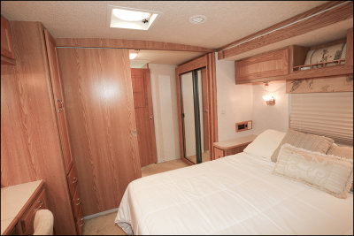 Large Dressing Area- Bed and Wardrobe Slideout- 2002 Winnebago Itasca Suncruiser 35U for Sale