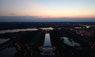 Lincoln Memorial & the Reflecting Pool at Sunset from Washington Monument
