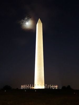 Washington Monument in Moonlight