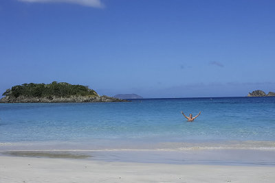 Scotty cooling off at Cinnamon Bay, St John