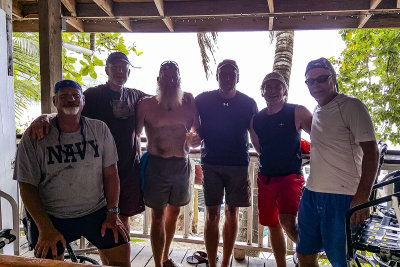Group hug, Myett's, Cane Garden Bay