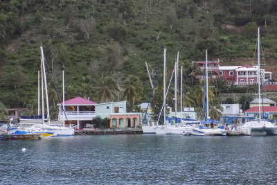 View of the shops of Soper's Hole