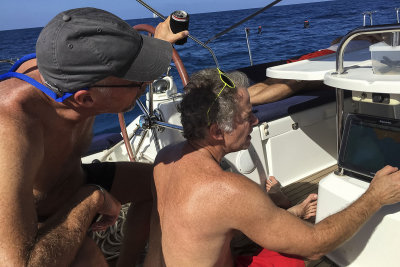 Scotty and the Captain working the GPS
