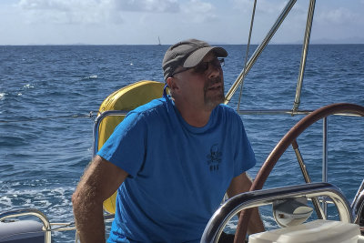 Captain checking the set of the sails