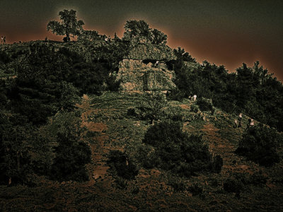 Local remains of a Mayan pyramid