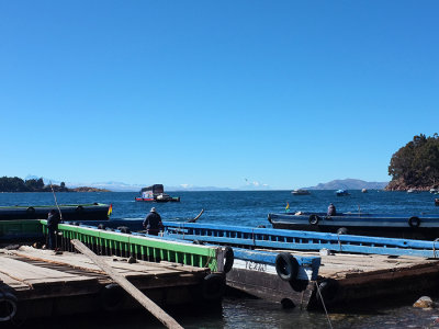 Titicaca, Straight of Tiquina - The bus on a sort of ferry