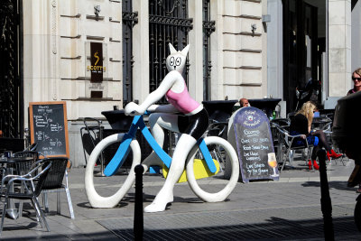 Cat on a Bike Sculpture