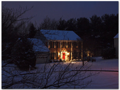 Snowy evening in the neighborhood