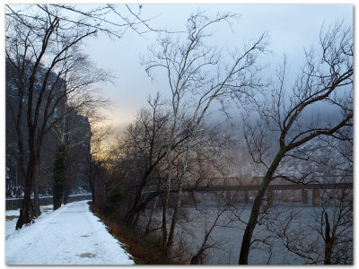 Sunrise at the bridge at Harpers Ferry