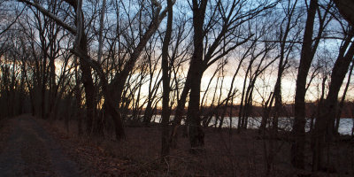 Sky over the river as the sun rises