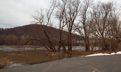 High water level at the boat ramp