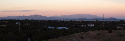 Sunrise as seen during an early morning walk in Santa Fe