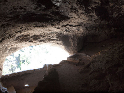 Looking out of a dwelling at Gila