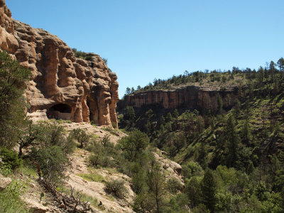 From the approach to the Gila Cliff dwellings