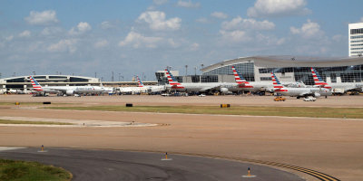 American Airlines aircraft at the International gates at DFW
