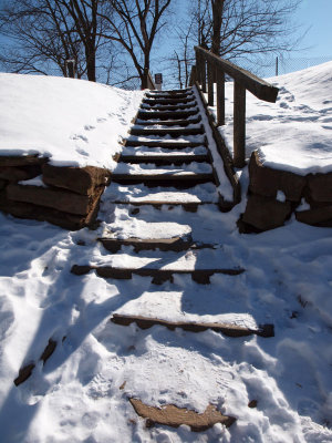 Feb 20th - Steps to the trail at Rileys Lock