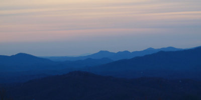 Over the ridges just before sunrise