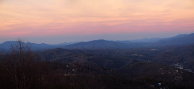 Panorama - Gatlinburg and Smoky Mountain evening view