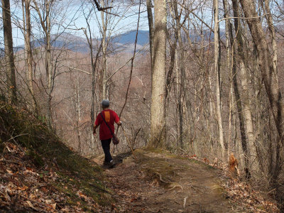 The trail loops around the corner