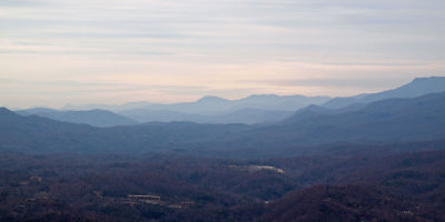 View at sunset of the hills stretched out in front of us