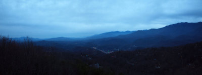 Panorama - Gatlinburg and valley after sunset