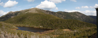 Panorama - Eagle Lake and Franconia Ridge from Greenleaf hut