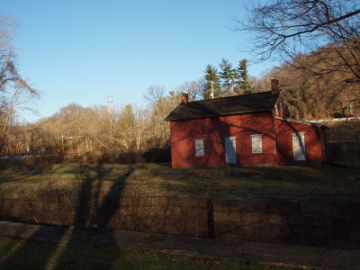 Lock house at Weverton in he early morning shadows
