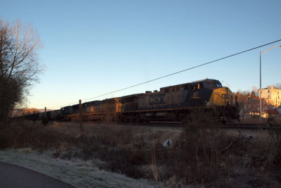 The coal train as the sun rises