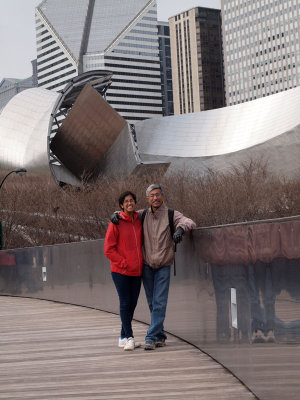 With the roofline of the Jay Pritzker Pavilion behind us