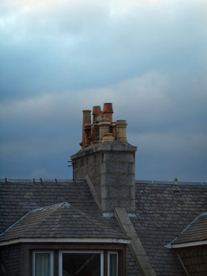Early morning light over chimneys at Aberdeen