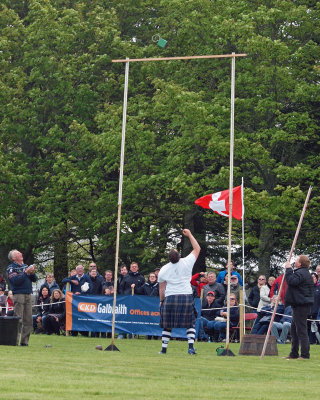 The weight throw over bar event - Highland Games