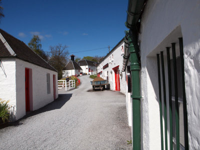 View up the street in Edradour Distillery