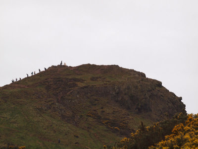 Climbers on Arthur's Seat in Holyrood Park, Edinburgh