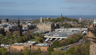 Panorama - Waverley Station from Edinburgh Castle