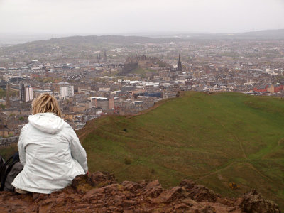 Looking down at Edinburgh from Arthurs Seat