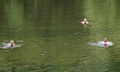 The gang is in the water