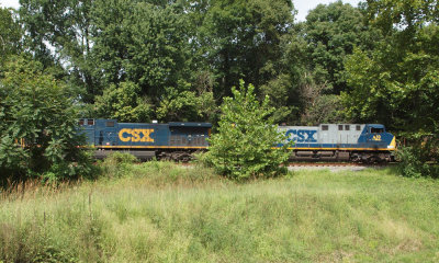 Freight train rolls by next to the Catoctin Aqueduct
